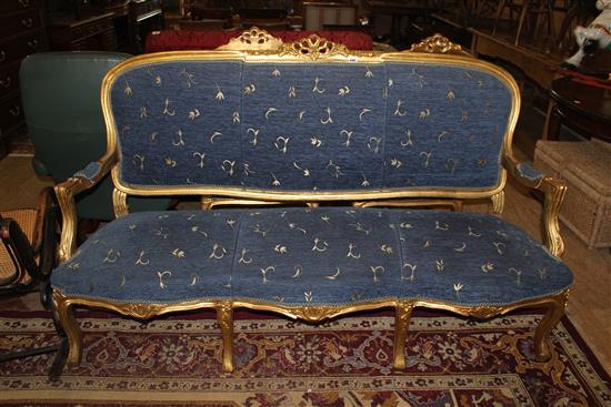 Louis XV syle gilt 3 piece suite